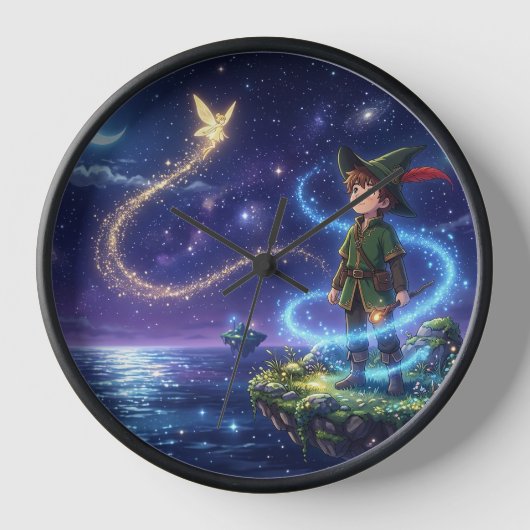 魔法の妖精の夜の壁時計 壁時計 (正面)