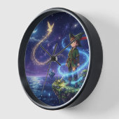 魔法の妖精の夜の壁時計 壁時計 (傾斜)