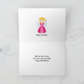 魔法の妖精の女の子の4歳の誕生日 カード (内部)