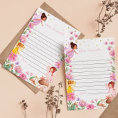 魔法の妖精の女の子タイムカプセルノートメッセージカード サンキューカード