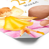 魔法の妖精の女の子1st誕生日マイルストーンサイン ポスター (角)