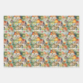 魔法の妖精の家と妖精の村のギフト ラッピングペーパーシート (正面3)