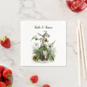 魔法の妖精の庭の花と生き物結婚の スタンダードカクテルナプキン (インサイチュ)