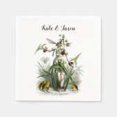 魔法の妖精の庭の花と生き物結婚の スタンダードカクテルナプキン (正面)