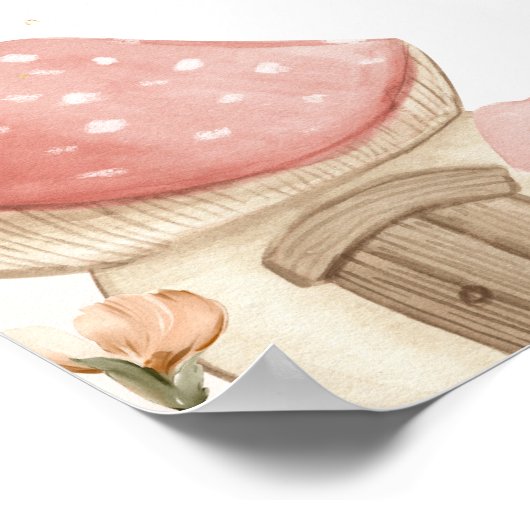 魔法の妖精の庭の赤ちゃんシャワー歓迎サイン ポスター (角)