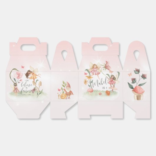 魔法の妖精の庭をテーマにしたパーティーボックス フェイバーボックス (見開き)