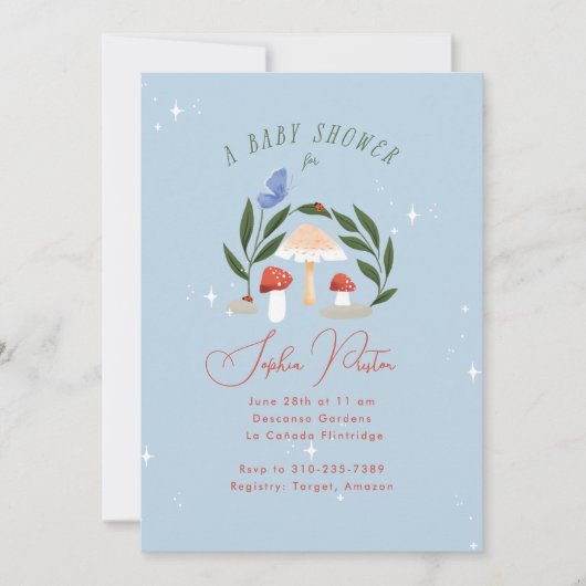 魔法の妖精の庭キノコと蝶 招待状 (正面)