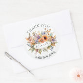 魔法の妖精の庭園 ベビーシャワー 女の子 サンクス ラウンドシール (封筒)