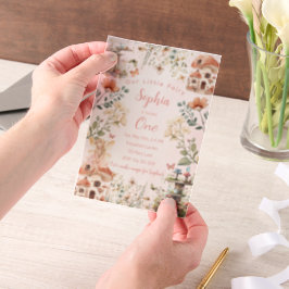 魔法の妖精の庭：最初の誕生日 ベラム紙招待状