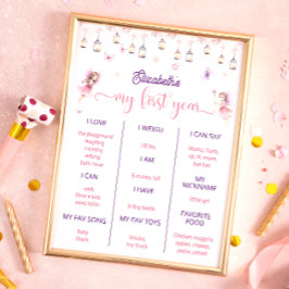 魔法の妖精の最初の誕生日パーティーマイルストーン ポスター