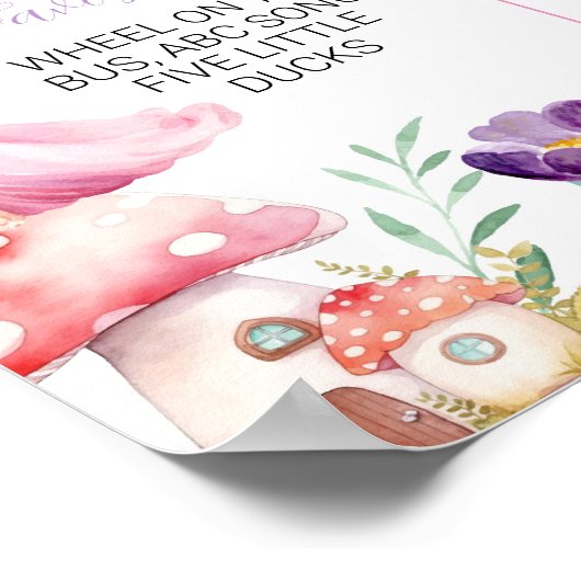 魔法の妖精の最初の誕生日マイルストーンサイン ポスター (角)