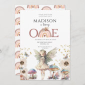 魔法の妖精の最初の誕生日 招待状 (正面/裏面)