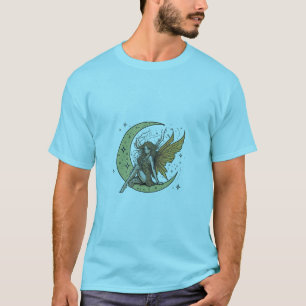 魔法の妖精の月のステッカー印刷Tシャツ Tシャツ