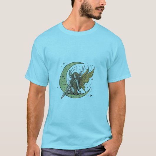 魔法の妖精の月のステッカー印刷Tシャツ Tシャツ (正面)
