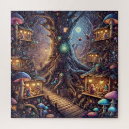魔法の妖精の木の村 夢幻ファンタジー ジグソーパズル