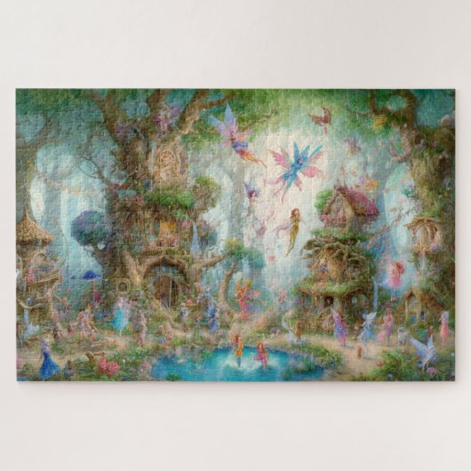 魔法の妖精の村 空想ファンタジー ジグソーパズル (横)