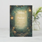 魔法の妖精の森のフェアリー ライト ウェディング 招待状 (スタンド正面)