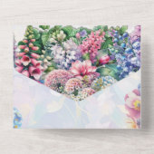 魔法の妖精の森の最初の誕生日パーティー オールインワン招待状 (裏面)