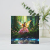魔法の妖精の森の森 お誕生日おめでとう カード (スタンド正面)