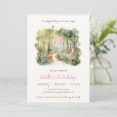 魔法の妖精の森の誕生日子供招待状 招待状 (スタンド正面)