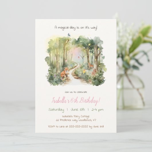 魔法の妖精の森誕生日キッドの招待状 招待状 (スタンド正面)