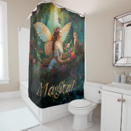 魔法の妖精の池魔法の装飾文字 シャワーカーテン