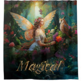 魔法の妖精の池魔法の装飾文字 シャワーカーテン (正面)