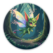 魔法の妖精の生き物 - 魔法の森のスプライト セラミックノブ (正面)