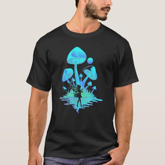 魔法の妖精の粉キノコ フェアリーコア ゴブリンコア ファ Tシャツ (正面)