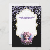 魔法の妖精の粉グリッターピクシー女の子 招待状 (裏面)