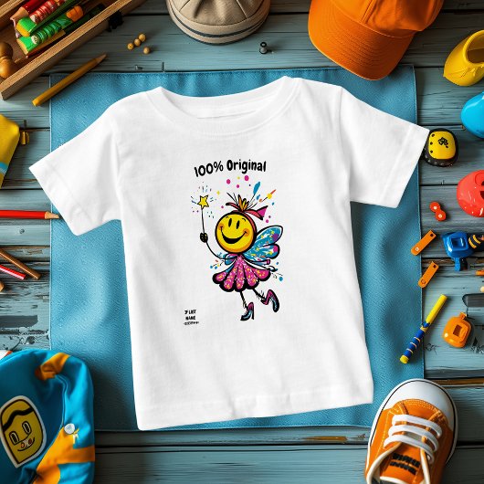 魔法の妖精の絵文字 - 面白くてカラフルな全身デザイン ベビーTシャツ