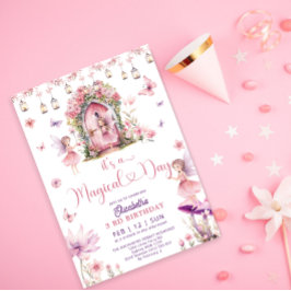 魔法の妖精の花園の誕生日 招待状