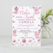 魔法の妖精の花園蝶の誕生日 招待状 (スタンド正面)