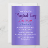 魔法の妖精の蝶パープルフローラ誕生日 招待状 (裏面)