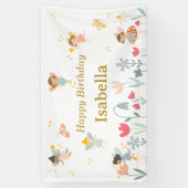 魔法の妖精の誕生日パーティバナー 横断幕 (縦)