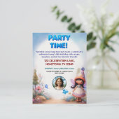 魔法の妖精の誕生日パーティー写真招待状 ポストカード (スタンド正面)