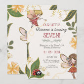 魔法の妖精の誕生日招待状 招待状 (正面/裏面)