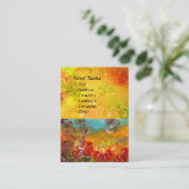 魔法の妖精の赤い花の金ゴールドきらめく 名刺 (スタンド正面)