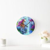 魔法の妖精の馬の滝 ラウンド壁時計 (ホーム)