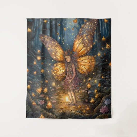 魔法の妖精アートキッズまたは子供部屋ルームの壁 タペストリー (正面)