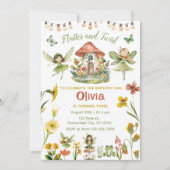 魔法の妖精エンチャントフォレストガール誕生日 招待状 (正面)
