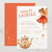 魔法の妖精ティーガーデン誕生日パーティー 招待状 (正面/裏面)