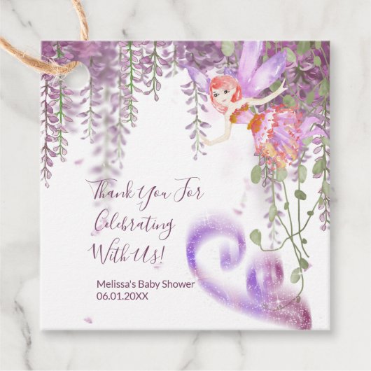 魔法の妖精テーマサンキューパーティー好意ラベル フェイバータグ (正面)