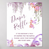 魔法の妖精テーマ赤ちゃんシャワーおむつラッフルサイン ポスター