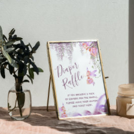 魔法の妖精テーマ赤ちゃんシャワーおむつラッフルサイン ポスター