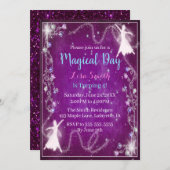 魔法の妖精パープルスターリーナイトバースデーパーティー 招待状 (正面/裏面)