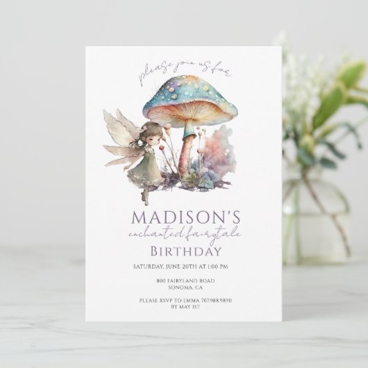 魔法の妖精ピクシー童話の誕生日パーティー 招待状 (スタンド正面)