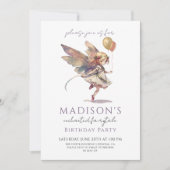 魔法の妖精ピクシー童話の誕生日パーティー 招待状 (正面)