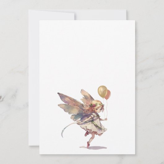 魔法の妖精ピクシー童話の誕生日パーティー 招待状 (裏面)