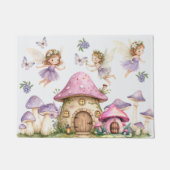 魔法の妖精ピンクのキノコ ドアマット (正面)